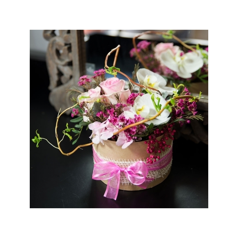 Boite à chapeau fleurie